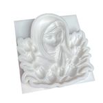 Molde de Silicone Santa Com Flores Orando