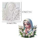 Molde de Silicone Santa Com Flores Orando