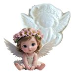 Molde de Silicone Anjo Anjinho Com Coroa de Flores