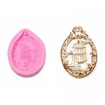 Molde de Silicone Gaiola de Pássaros em Moldura