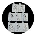 Kit Stencil Princesas Corpo Inteiro 8 Un