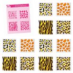 Stencil Textura Animais do Safari Zebra Tigre Onça