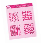 Stencil Textura Animais do Safari Zebra Tigre Onça