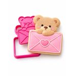 Cortador e Marcador Dia dos Namorados - Urso Carta 6cm