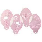 Kit Cortadores de Flamingos e Bolos + Stencils