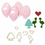 Kit Cortadores de Flamingos e Bolos + Stencils