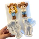 Molde de Silicone Cowboy Menina ou Menino Escolha 1 Un