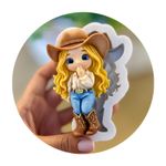 Molde de Silicone Cowboy Menina ou Menino Escolha 1 Un