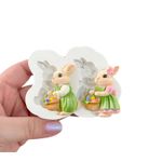 Molde de Silicone Mini Casal de Coelhos da Páscoa