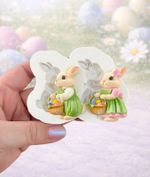 Molde de Silicone Mini Casal de Coelhos da Páscoa