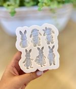 Molde de Silicone Apliques Páscoa Coelhos Peter Rabbit 6 Cav