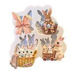 Molde de Silicone Apliques Cesta Coelhos da Páscoa 4 Cav