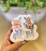 Molde de Silicone Apliques Cesta Coelhos da Páscoa 4 Cav