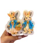 Molde de Silicone Casal de Coelhos da Páscoa Peter Rabbit G