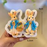 Molde de Silicone Casal de Coelhos da Páscoa Peter Rabbit G
