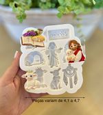Molde de Silicone Apliques de Páscoa Religião 8 Cav