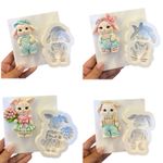 Molde de Silicone Coelhos da Páscoa Fofos Escolha 1 Un