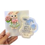 Molde de Silicone Coelhos da Páscoa Fofos Escolha 1 Un