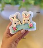 Molde de Silicone Coelhos da Páscoa Fazendinha Escolha 1 Un