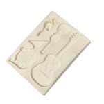 Molde de Silicone Instrumentos e Notas Musicais 4 Cav