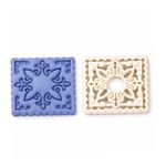 Cortador Estampas Para Biscoito Quadrado Mod 02