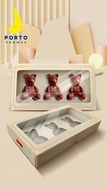 Kit Caixas Para Doces Urso Geométrico Baby 5 Un
