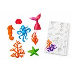 Molde de Silicone Itens do Fundo do Mar 8 Cav