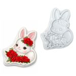 Molde de Silicone Coelho da Páscoa Com Flores