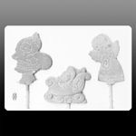 Forma Pirulitos de Natal Papai Noel e Menina Simples C-202
