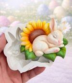 Molde de Silicone Coelho da Páscoa Com Girassol