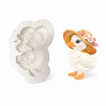 Molde de Silicone Pato Patinho Com Chapéu  