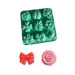 Forma de Silicone Flores Folhas e Laços 9 Cav