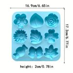 Forma de Silicone Flores Folhas e Laços 9 Cav