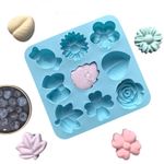Forma de Silicone Flores Folhas e Laços 9 Cav