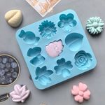 Forma de Silicone Flores Folhas e Laços 9 Cav