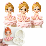 Molde de Silicone Menina Bailarina Sentada