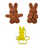 Cortador e Marcador Páscoa Coelho Abraçando Biscoito 8cm
