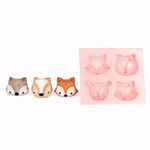 Molde de Silicone Animais do Bosque Cabeça Para Decorar