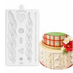 Molde de silicone Textura Tricô para decorar bolos