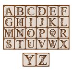 Kit Stencil Alfabeto Maiúsculo Letras Florais 