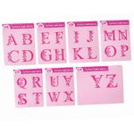 Kit Stencil Alfabeto Maiúsculo Letras Florais 