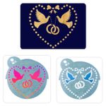 Stencil Casamento - Casal de Pombas Coração CMG25