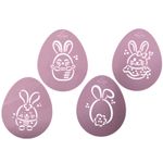 Kit Mini Stencil Coelhos da Páscoa 4 Un
