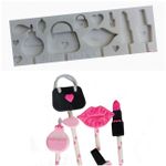 Molde de Silicone Pirulito de Cristal Moda e Maquiagem