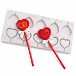 Molde de Silicone Pirulito de Cristal Coração Chocalho