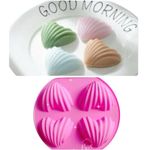 Forma de Silicone Importada 4 Corações Concha