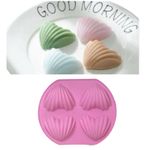Forma de Silicone Importada 4 Corações Concha