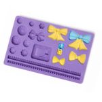 Molde de Silicone Laços Zíper Acabamentos Pingentes