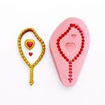 Molde de Silicone Religião Terço Com Coração