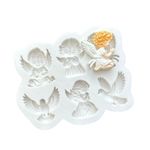 Molde de Silicone Apliques de Anjos e Pombas 6 Cav